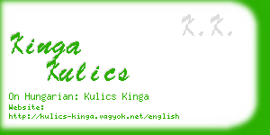 kinga kulics business card